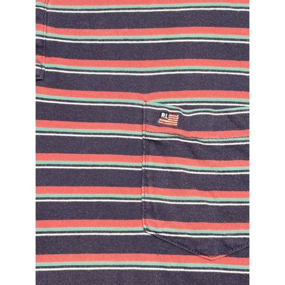 Polo Jeans Co Ralph Lauren Striped Polo Shirt XL Vintage Y2K Pocket Cotton VTG - Picture 3 of 6